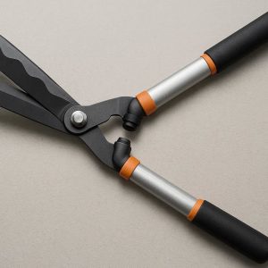 Professional Hedge Shears with Wavy Edge Blades and Shock Absorbers