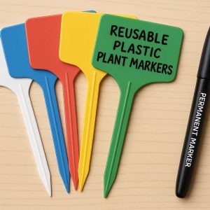 26 Reusable Plastic Plant Markers with Permanent Marker Pen