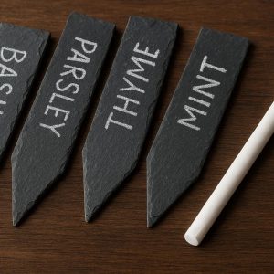 30 Slate Plant Markers with Chalk Pencil for Changeable Labels